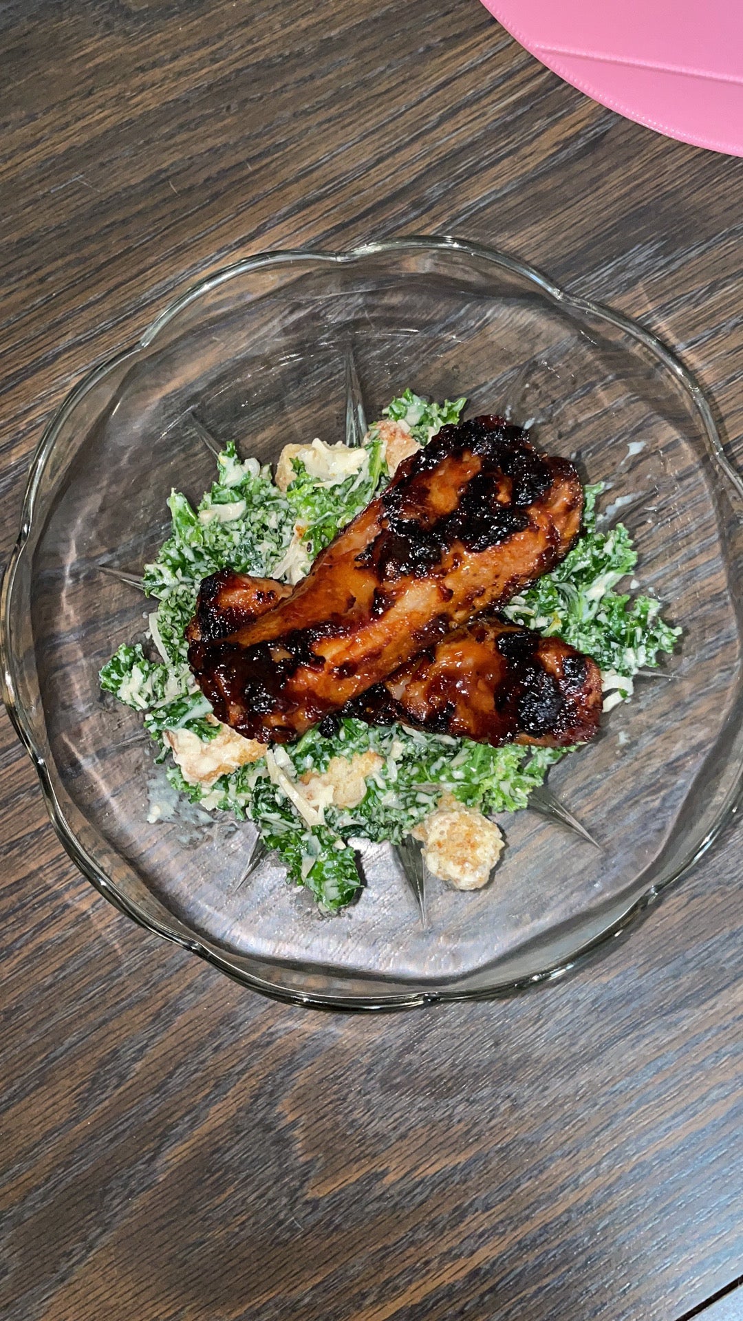 Kale Caesar Salad and Mamas Ribs!